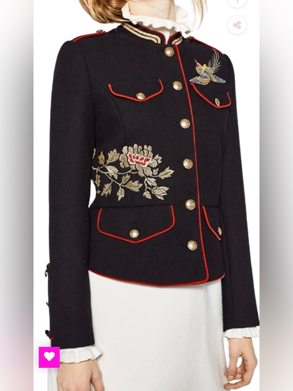 Zara Trafaluc embroidered Military Jacket